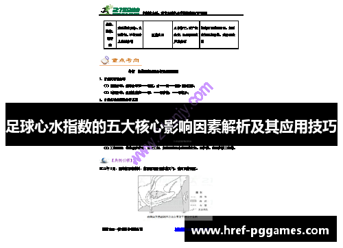 足球心水指数的五大核心影响因素解析及其应用技巧